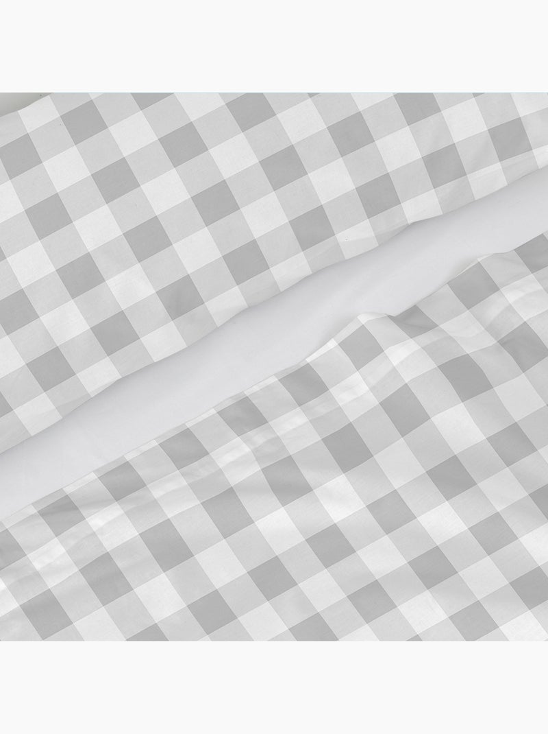 Set lenzuola 2 pezzi Vichy "Happyfriday" Grigio - Kiabi