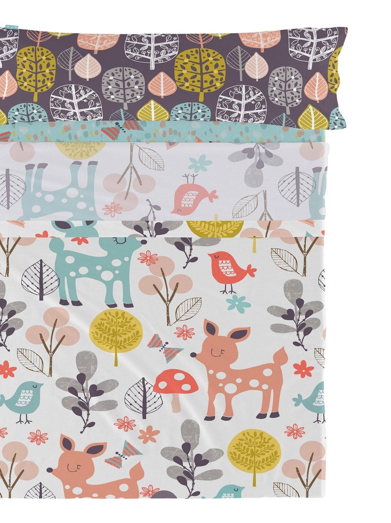 Set lenzuola 2 pezzi Woodland "Happyfriday" Multicolore - Kiabi
