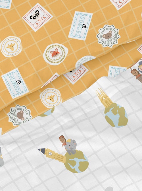 Set lenzuola 2 pezzi World trip "Happyfriday" - Kiabi