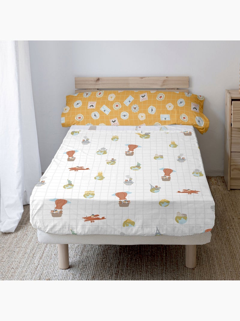 Set lenzuola 2 pezzi World trip "Happyfriday" Multicolore - Kiabi