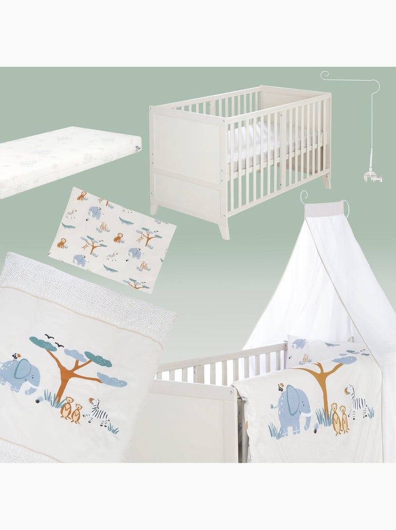 Set lettino 'Savanna Friends' 70 x 140 con accessori completi - Grigio naturale / Beige Beige - Kiabi