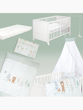 Set lettino 'Savanna Friends' 70 x 140 con accessori completi - Grigio naturale / Beige