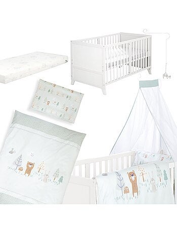 Set lettino 'Savanna Friends' 70 x 140 con accessori completi - Grigio naturale / Beige