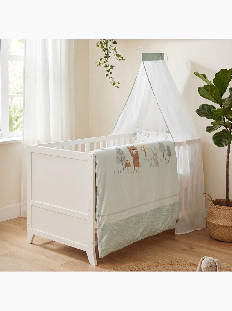 Set lettino 'Wooland Buddies' 70 x 140 con accessori completi - Bianco / Verde pastello Bianco - Kiabi