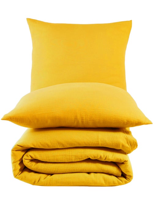 Set letto + 2 federe 65x65 cm  garza di cotone - Kiabi