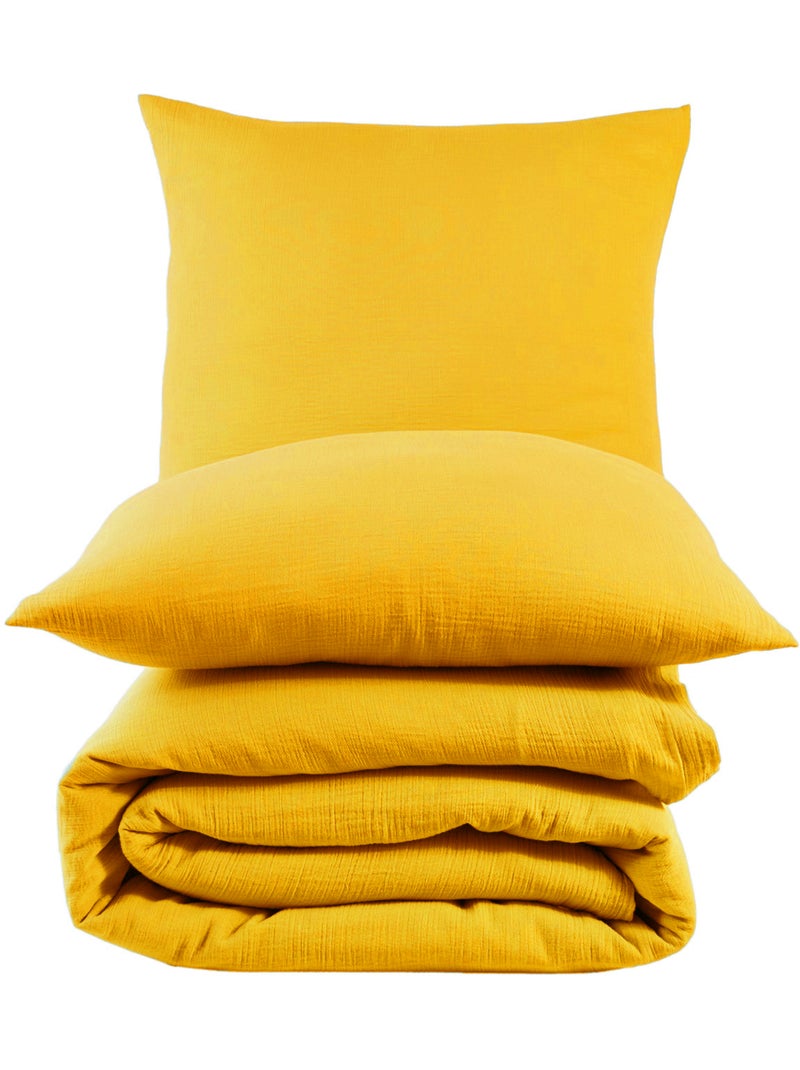 Set letto + 2 federe 65x65 cm  garza di cotone Ambre - Kiabi