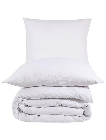 Set letto + 2 federe 65x65 cm garza di cotone