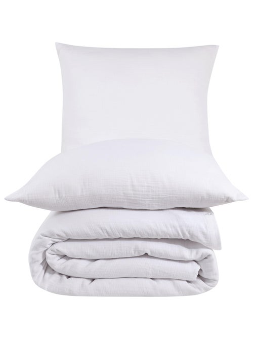 Set letto + 2 federe 65x65 cm  garza di cotone - Kiabi