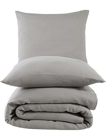 Set letto + 2 federe 65x65 cm garza di cotone