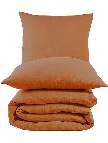Set letto + 2 federe 65x65 cm garza di cotone