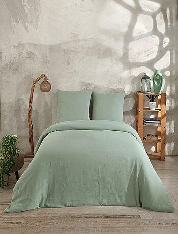 Set letto + 2 federe 65x65 cm garza di cotone
