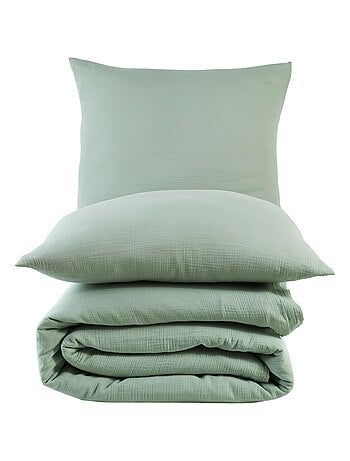 Set letto + 2 federe 65x65 cm garza di cotone