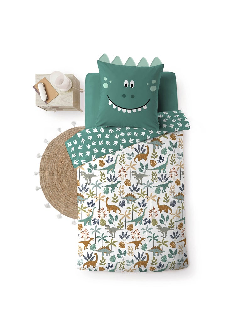 Set letto 2 pezzi reversibile con dinosauro Verde - Kiabi