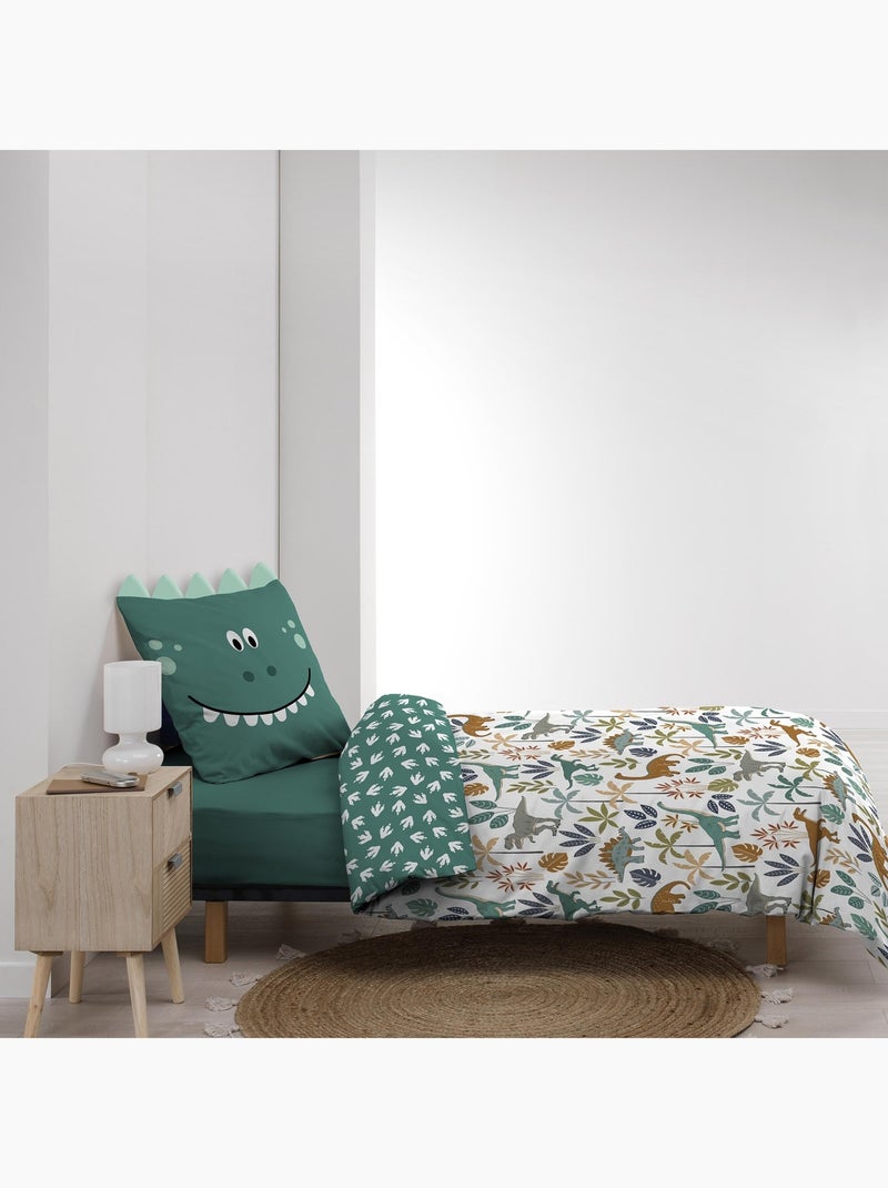 Set letto 2 pezzi reversibile con dinosauro Verde - Kiabi