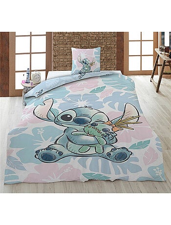 Set letto bambino Lilo e Stitch in policotone stampato reversibile per letto singolo, SCRUMP