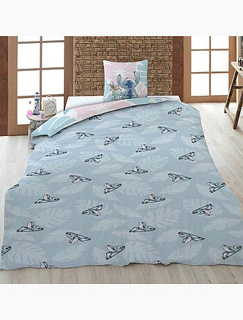 Set letto bambino Lilo e Stitch in policotone stampato reversibile per letto singolo, SCRUMP