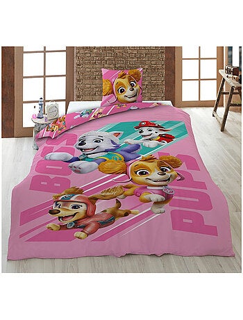 Set Letto Bambino Paw Patrol Stampato Reversibile 100% Cotone, ROSA