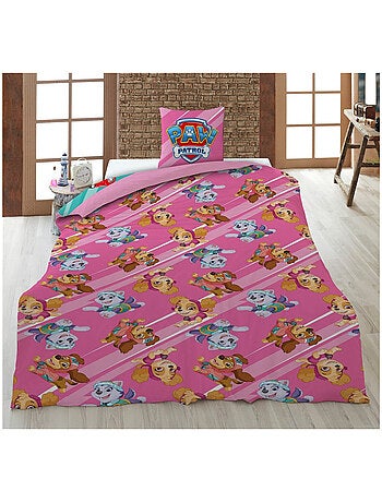 Set Letto Bambino Paw Patrol Stampato Reversibile 100% Cotone, ROSA