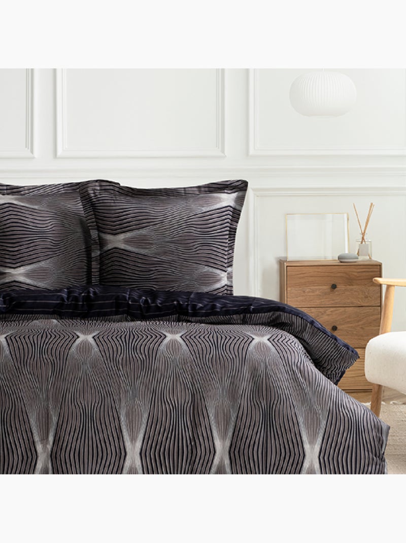 Set letto + federa 63x63 cm  in raso di cotone Nero - Kiabi