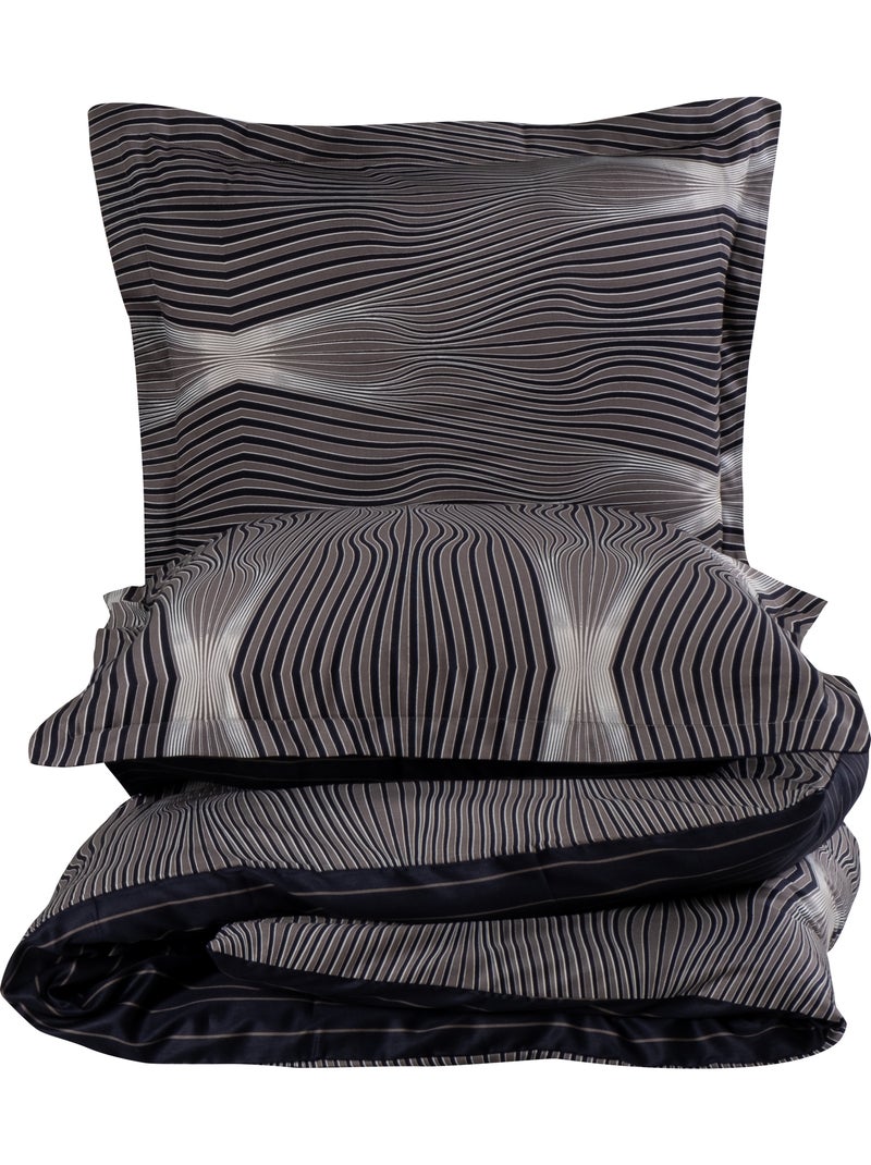 Set letto + federa 63x63 cm  in raso di cotone Nero - Kiabi