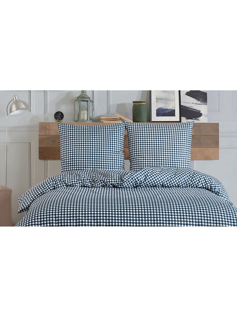 Set letto + federa 65x65 cm  100% cotone Blu marino - Kiabi