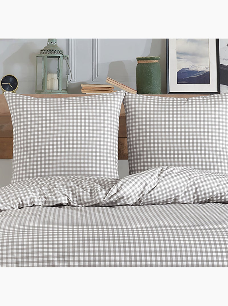 Set letto + federa 65x65 cm  100% cotone Grigio - Kiabi