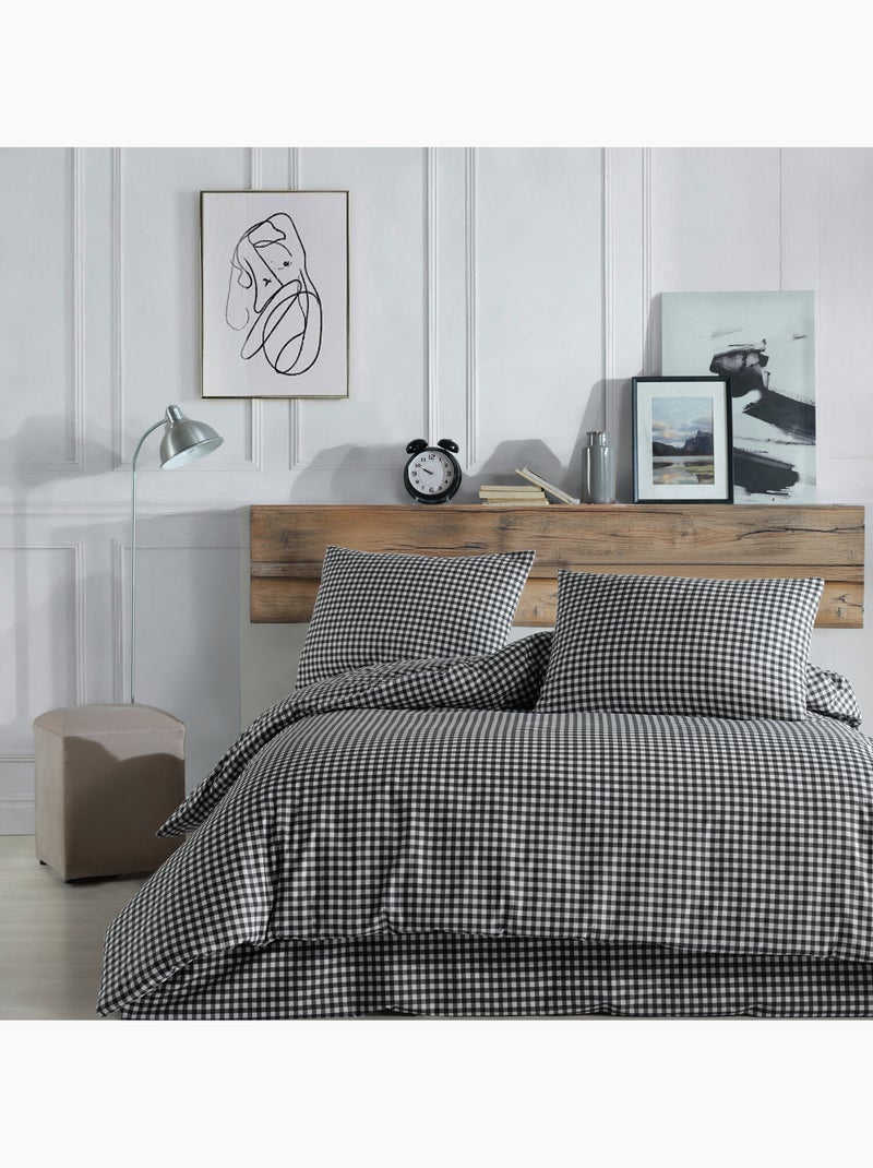 Set letto + federa 65x65 cm  100% cotone Nero - Kiabi