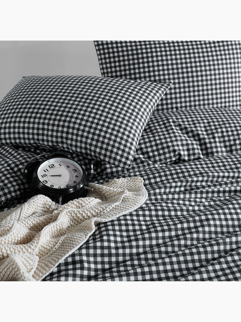 Set letto + federa 65x65 cm  100% cotone Nero - Kiabi
