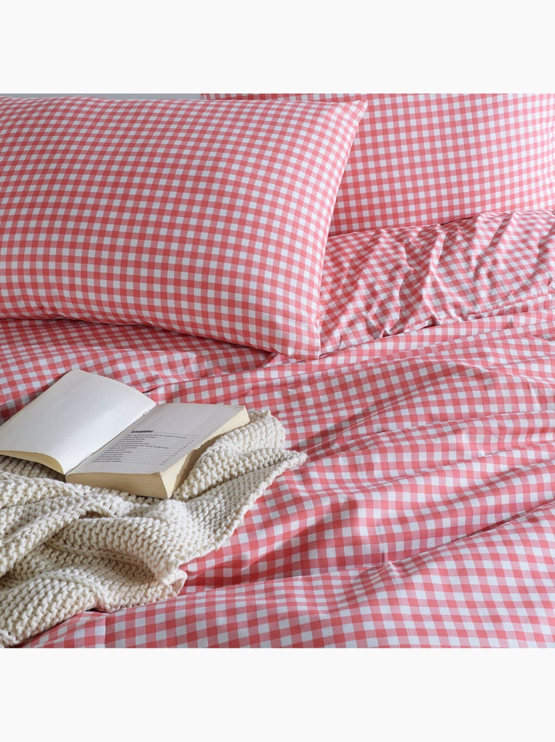 Set letto + federa 65x65 cm  100% cotone Rosa - Kiabi