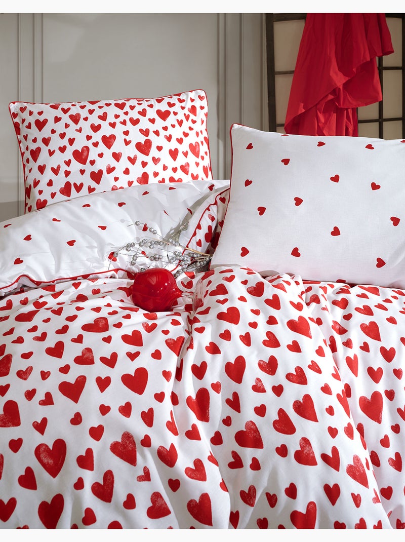 Set letto + federa 65x65 cm  100% cotone Rosso - Kiabi