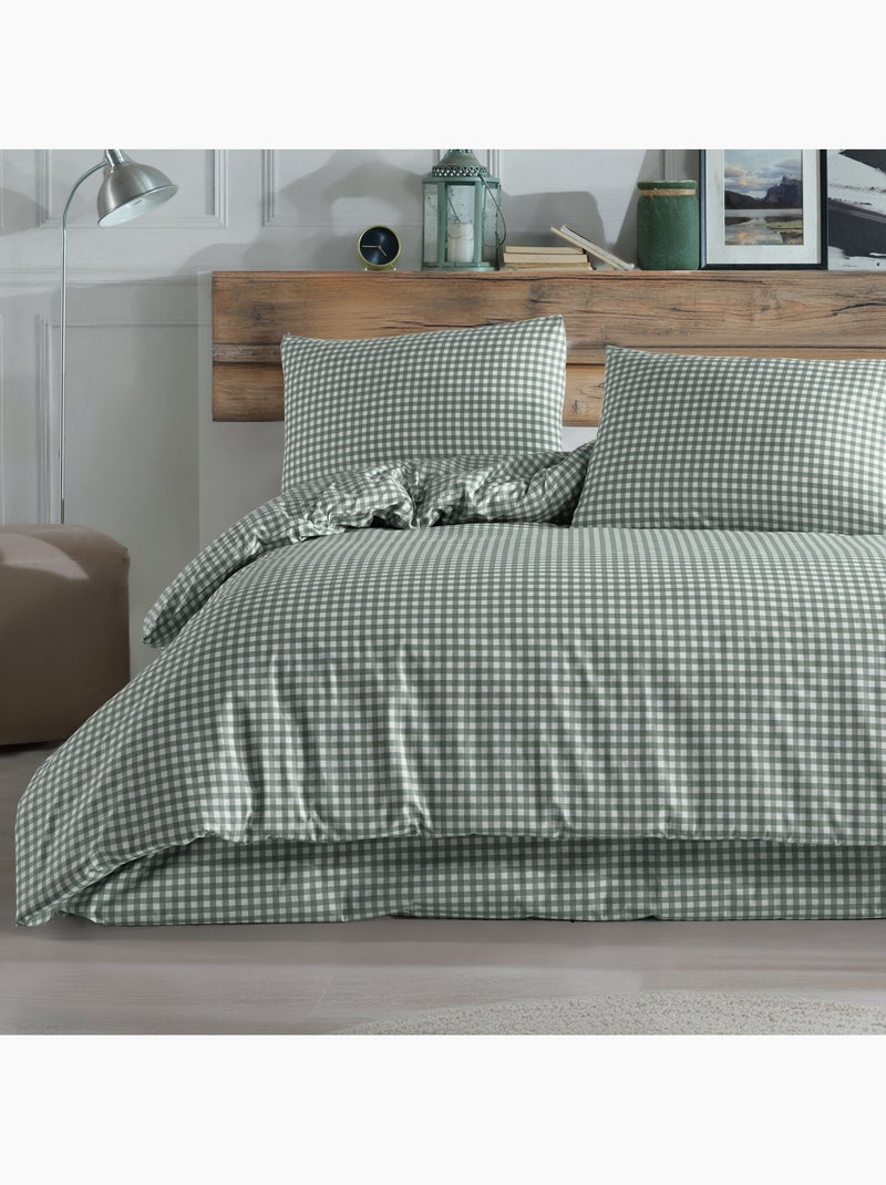 Set letto + federa 65x65 cm  100% cotone Verde - Kiabi