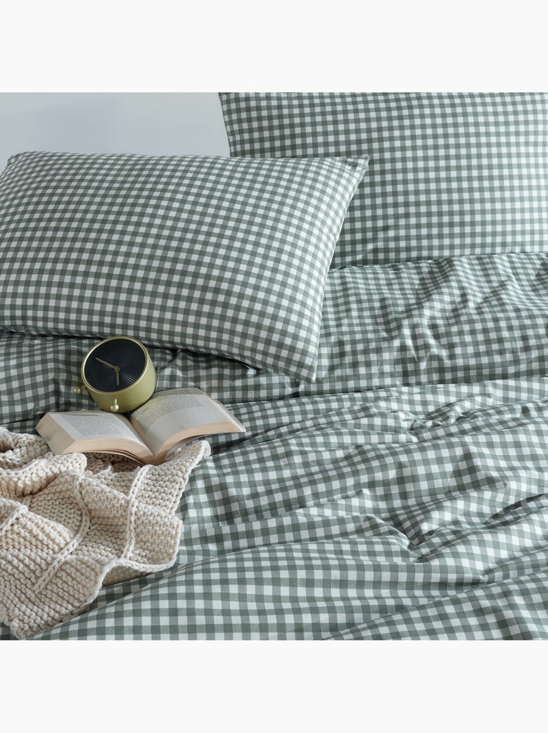 Set letto + federa 65x65 cm  100% cotone Verde - Kiabi