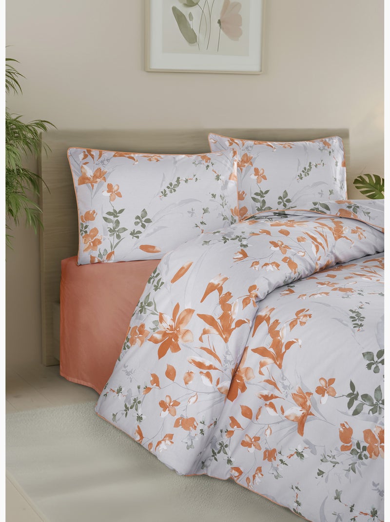 Set letto + federa in cotone Arancione - Kiabi
