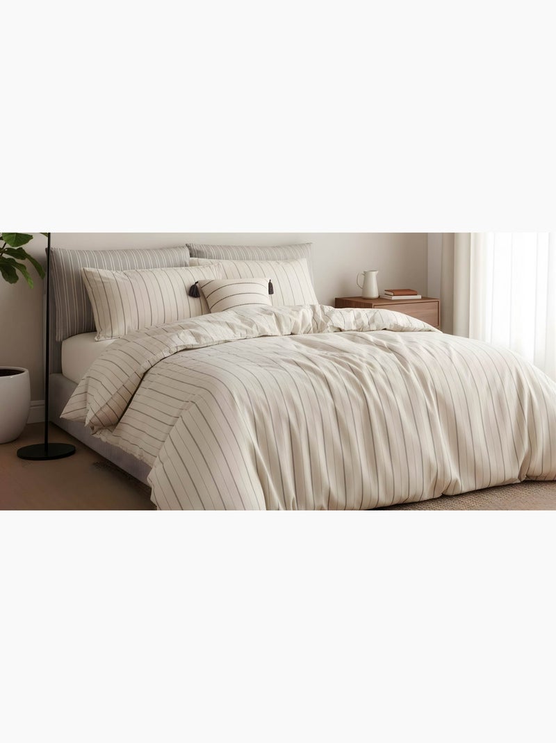 Set letto + federa in cotone Avorio - Kiabi