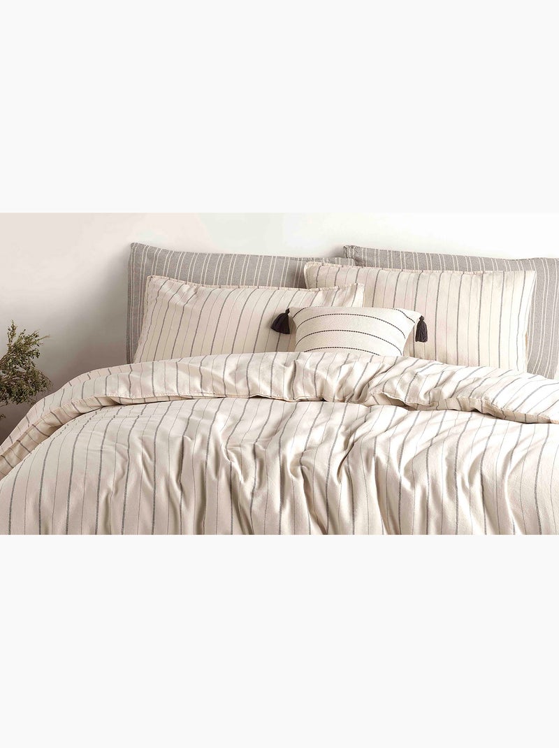 Set letto + federa in cotone Avorio - Kiabi