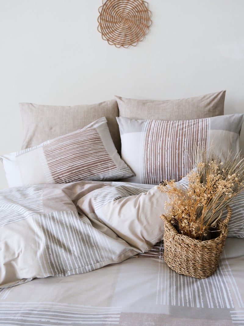 Set letto + federa in cotone Beige - Kiabi