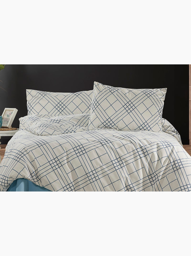 Set letto + federa in cotone Blu écru - Kiabi