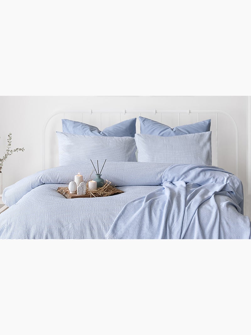 Set letto + federa in cotone Blu - Kiabi