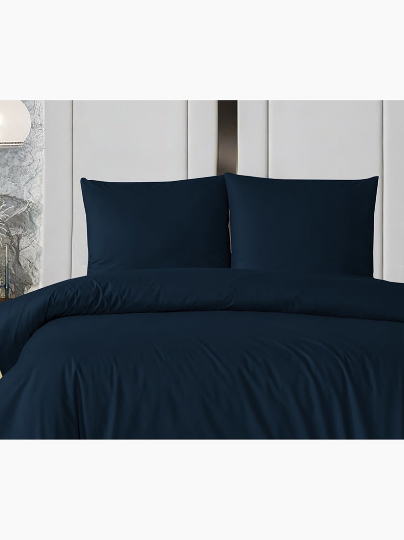 Set letto + federa in cotone Blu marino - Kiabi