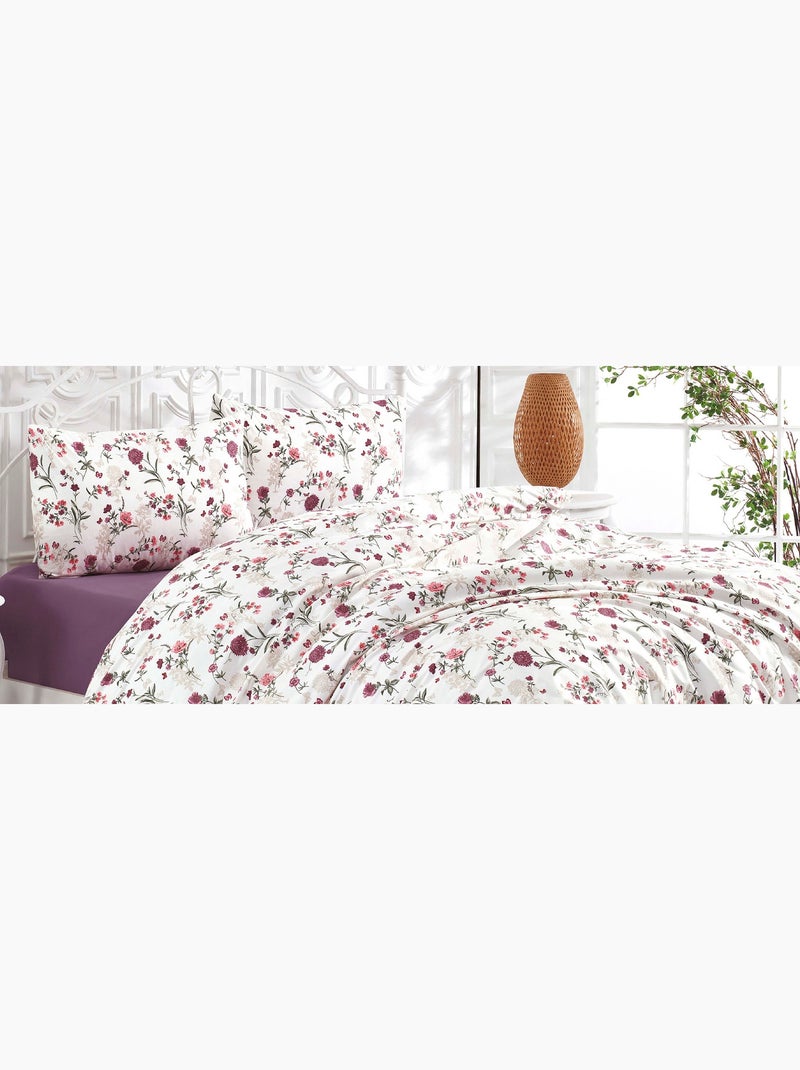 Set letto + federa in cotone Bordeaux - Kiabi
