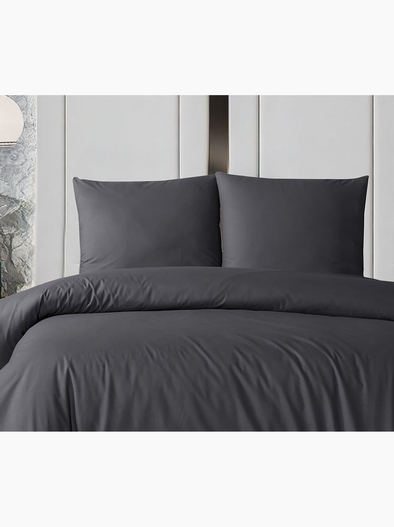 Set letto + federa in cotone Grigio antracite - Kiabi