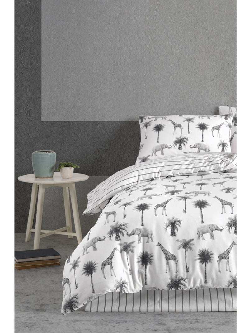 Set letto + federa in cotone Grigio - Kiabi