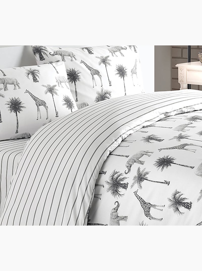 Set letto + federa in cotone Grigio - Kiabi