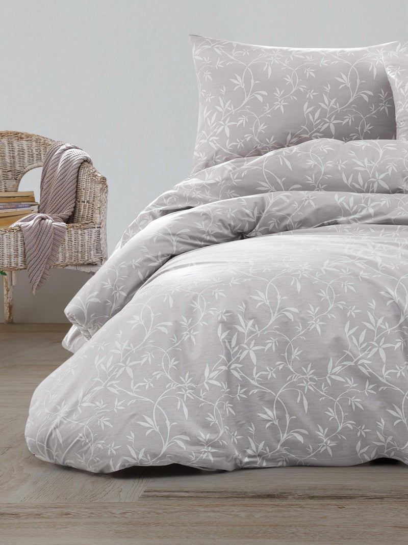 Set letto + federa in cotone Grigio - Kiabi