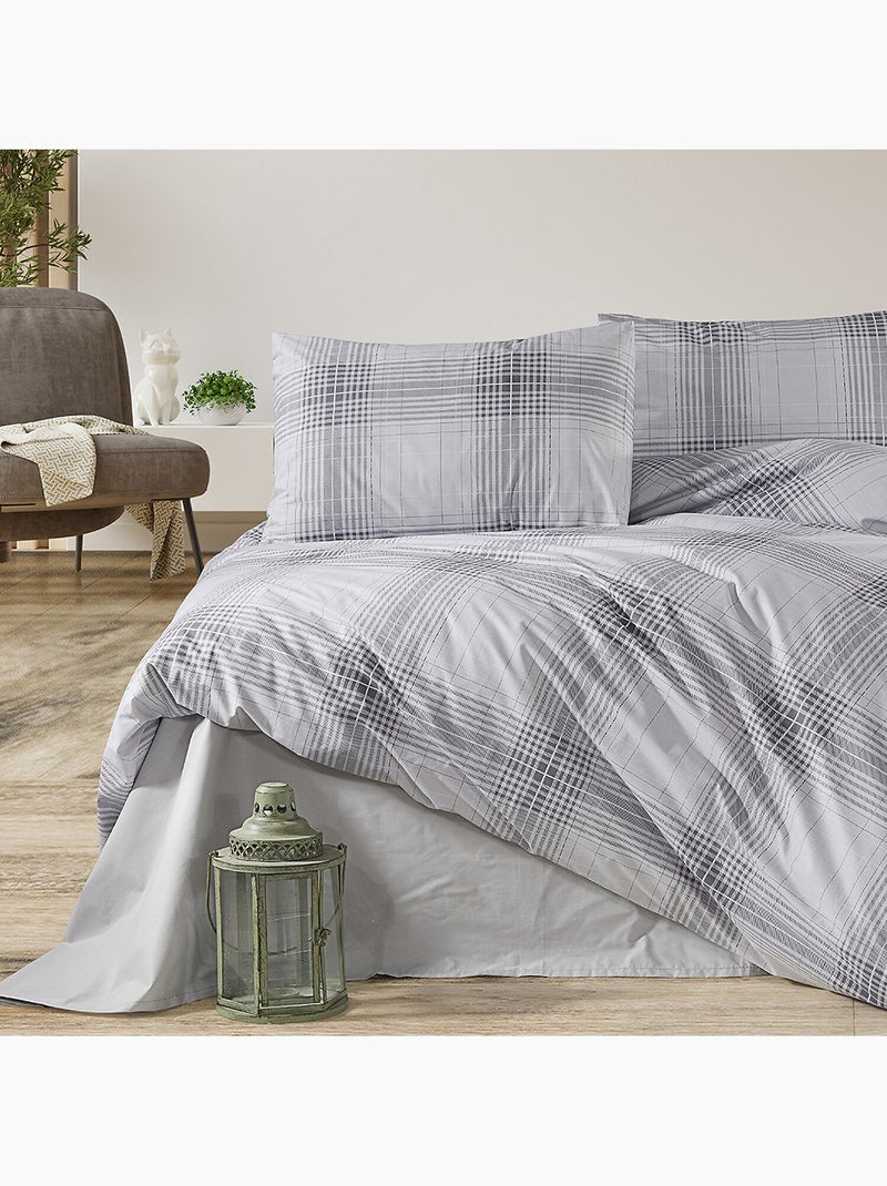 Set letto + federa in cotone Grigio - Kiabi