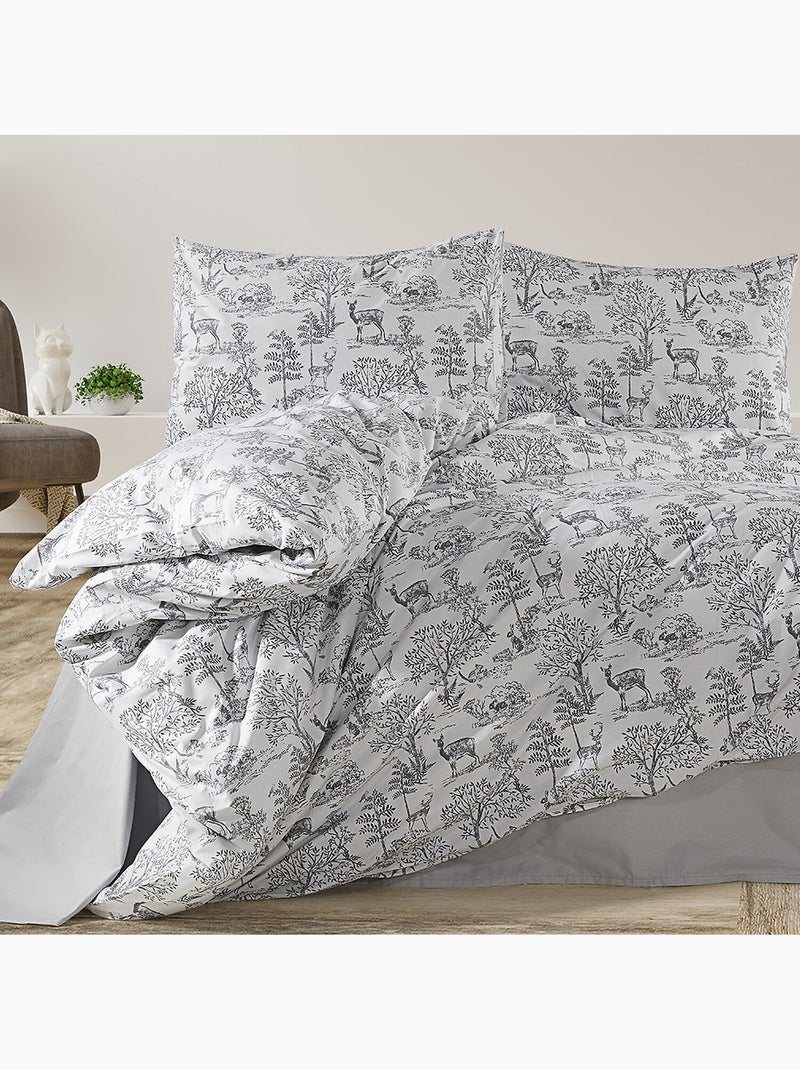Set letto + federa in cotone Grigio - Kiabi