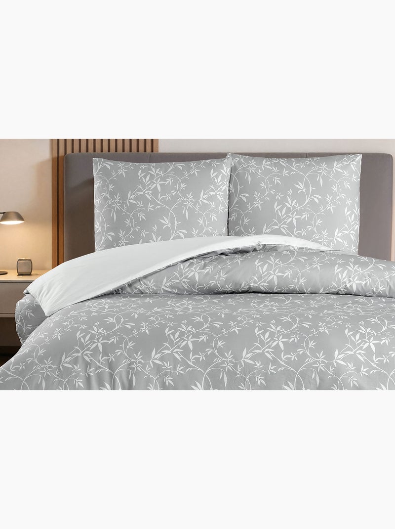 Set letto + federa in cotone Grigio - Kiabi
