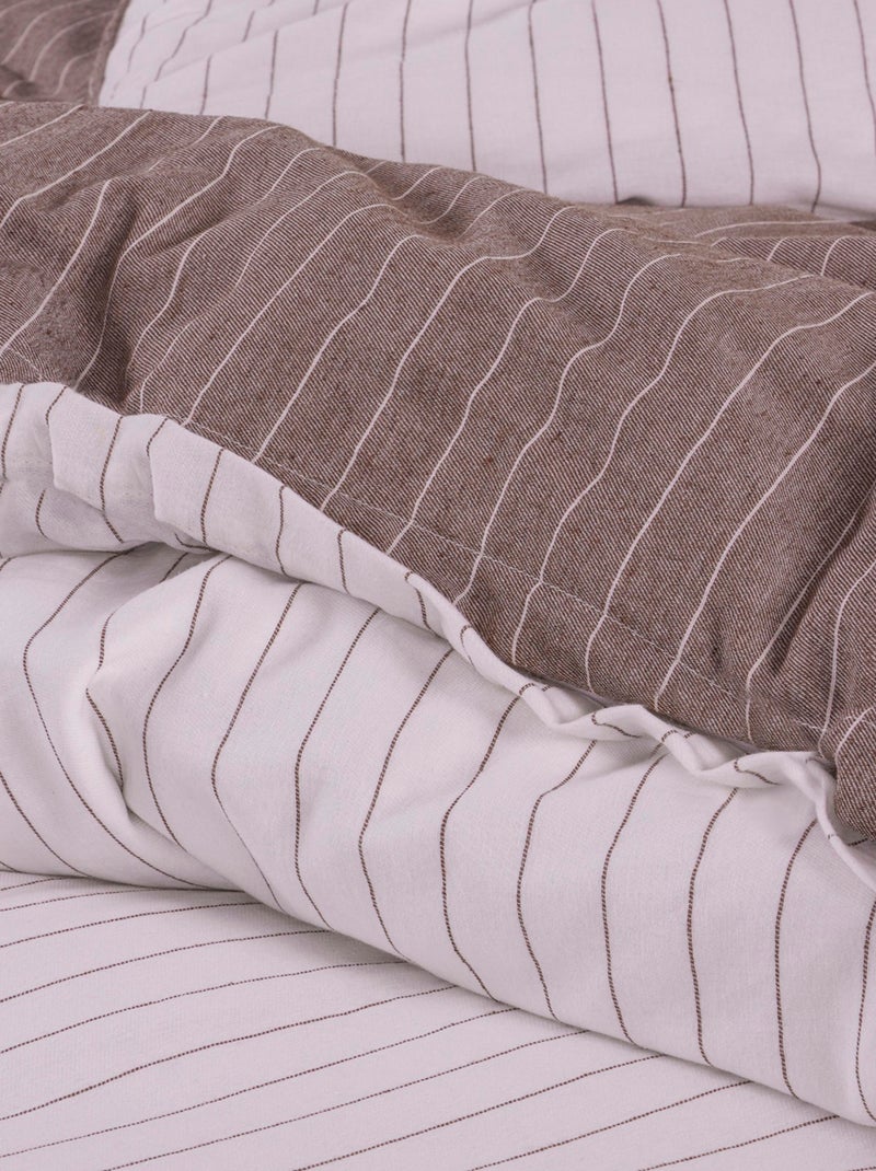 Set letto + federa in cotone Marrone - Kiabi