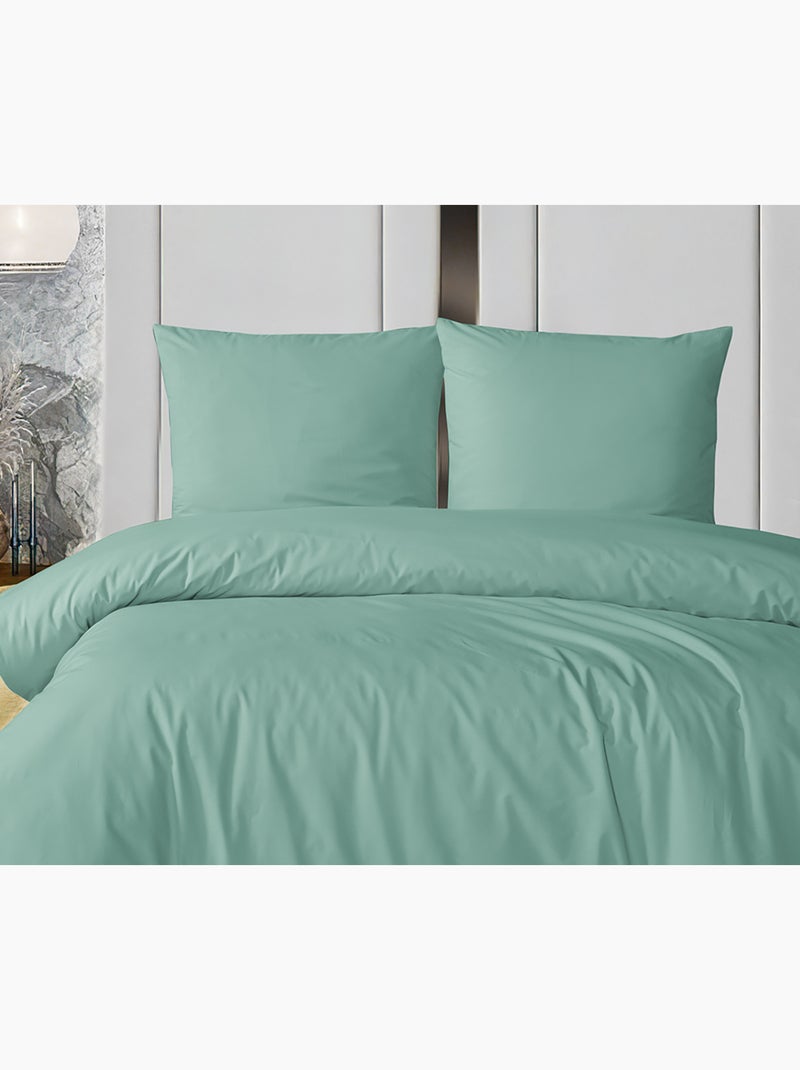 Set letto + federa in cotone Verde acqua - Kiabi