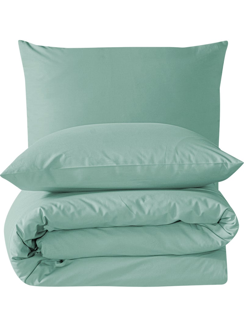 Set letto + federa in cotone Verde acqua - Kiabi
